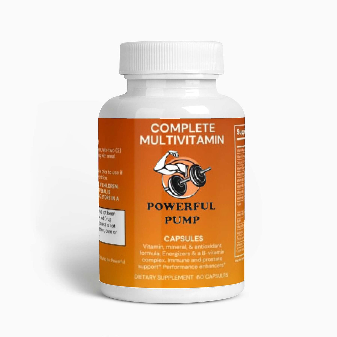 Complete Multivitamin: A bottle of comprehensive multivitamin supplement, essential for overall health and well-being.