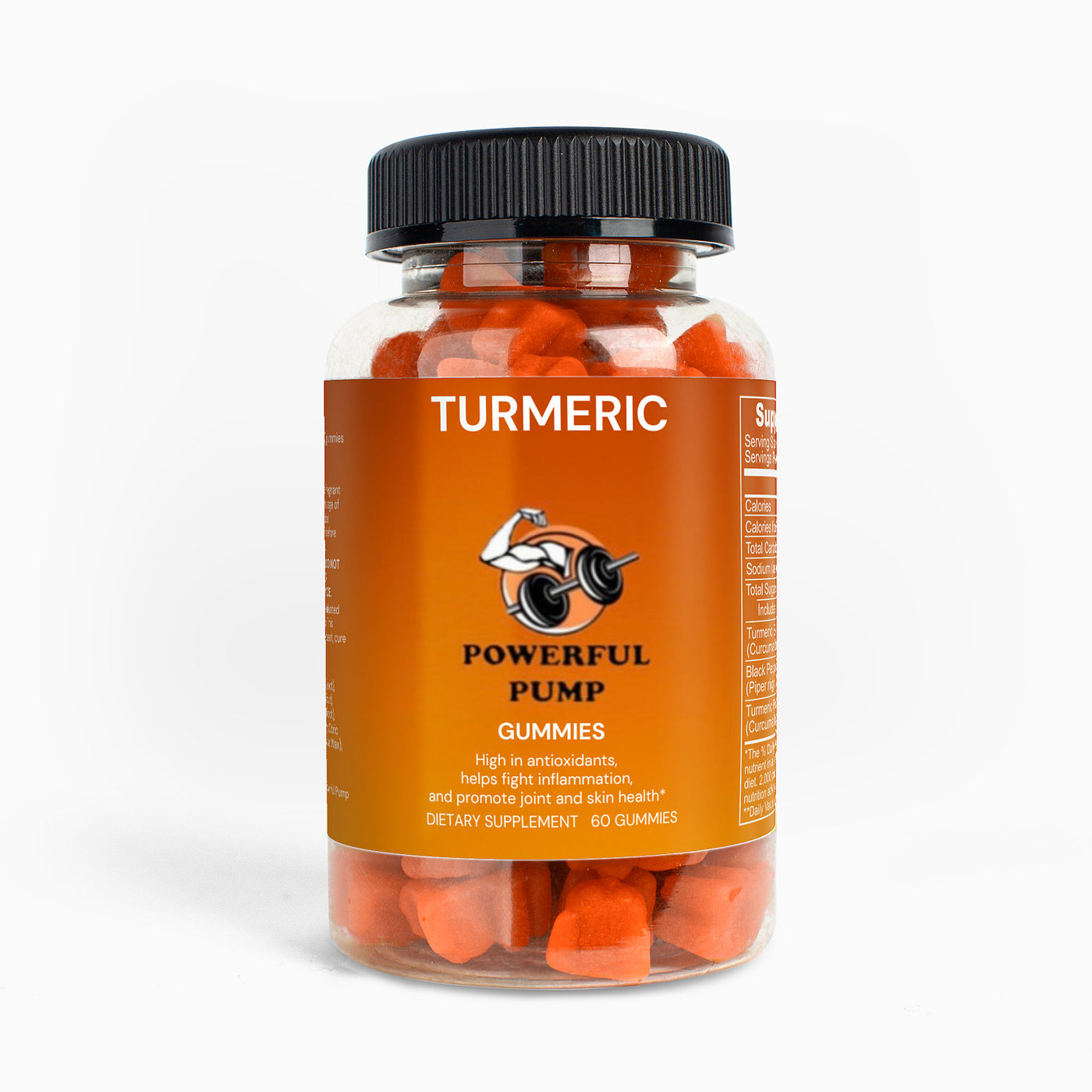 A photo of Turmeric Gummies - Yellow gummy supplements infused with turmeric, known for their anti-inflammatory properties and support for overall health and wellness.